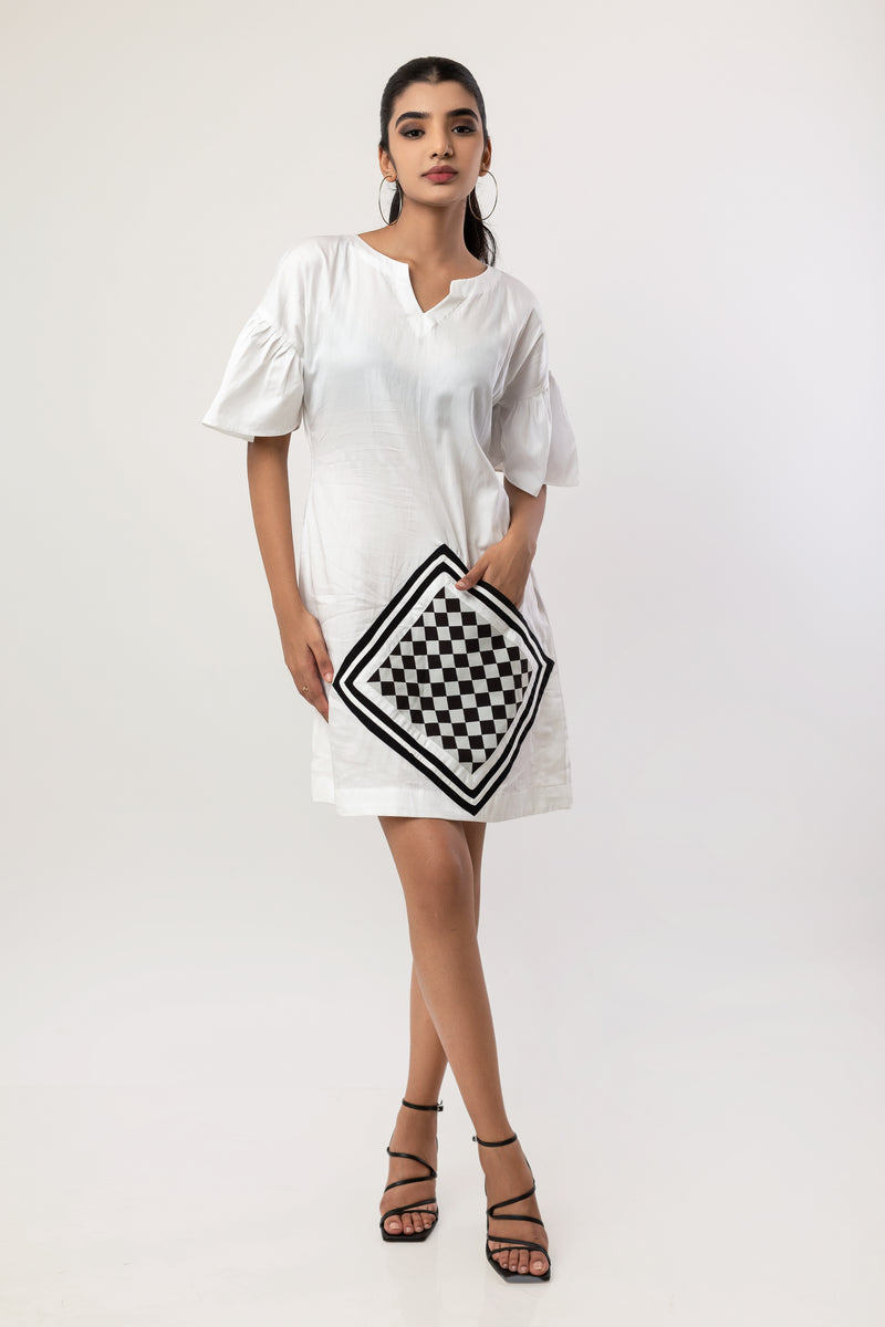 Classic chess board tunic dress.