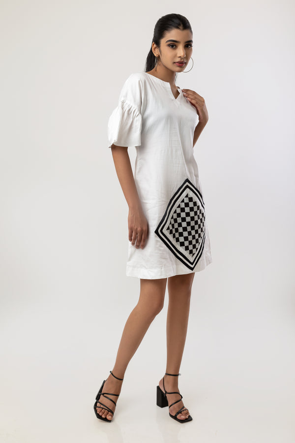 Classic chess board tunic dress.