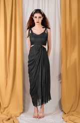 Cut out drape dress